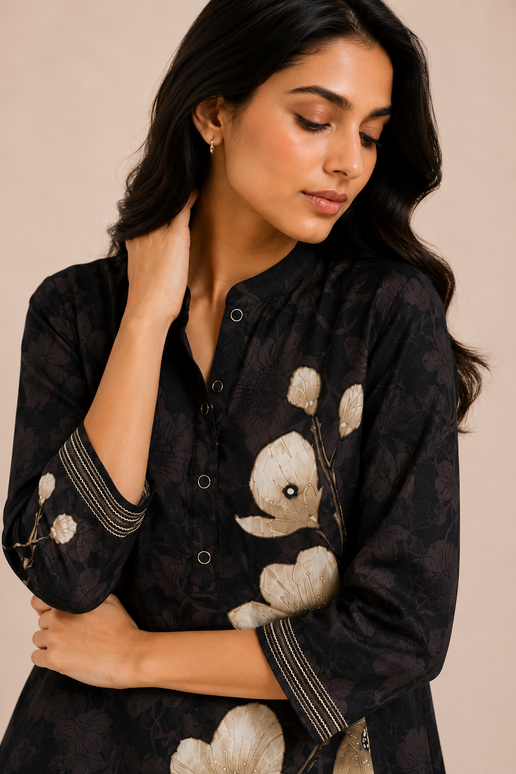Noir Botanica Kurti Set