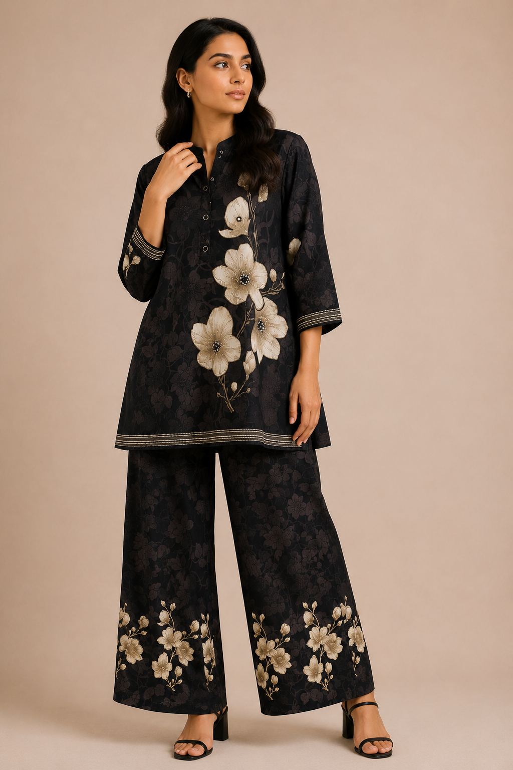 Noir Botanica Kurti Set
